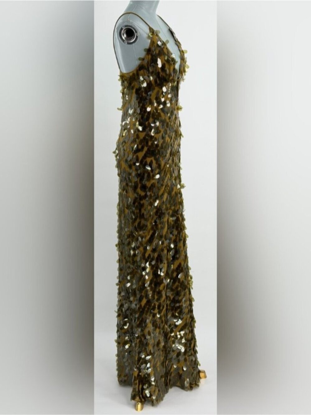 🆕 MISHA COLLECTION 🧿 NWOT Sapphire Sequins Maxi Dress, Olive - Sz M US 6 - Picture 4 of 15